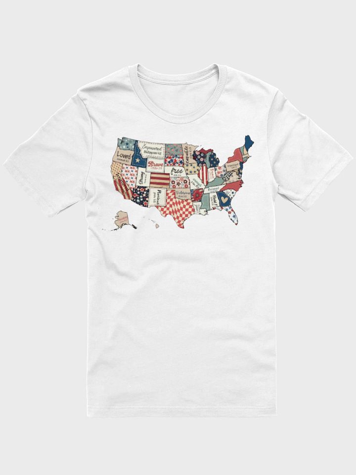 Patriotic USA Map Tee | Unisex Bible Verse America T-Shirt | Retro 4th Of July God Says You Are | 1776 American Flag Faith Apparel product image (26)