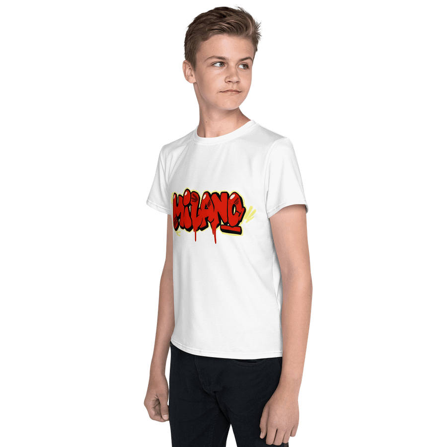 Kids Youth Crew Neck T-Shirt All-Over Print Milano Slogan product image (3)