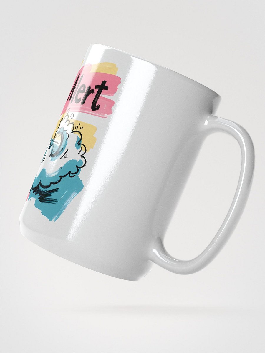 Red Alert Beach Art Print – Sunset Danger Warning Glossy Mug product image (3)