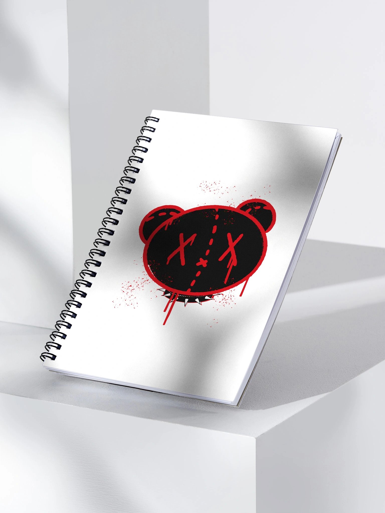 Graffiti Sad Red & Black Bear Notebook product image (3)