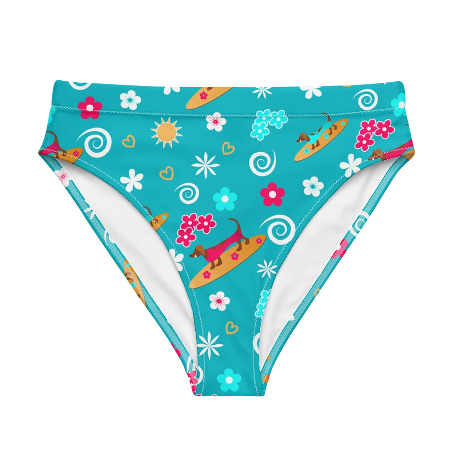 Surfing Dachshund Pattern High Waisted Bikini Bottom product image (6)