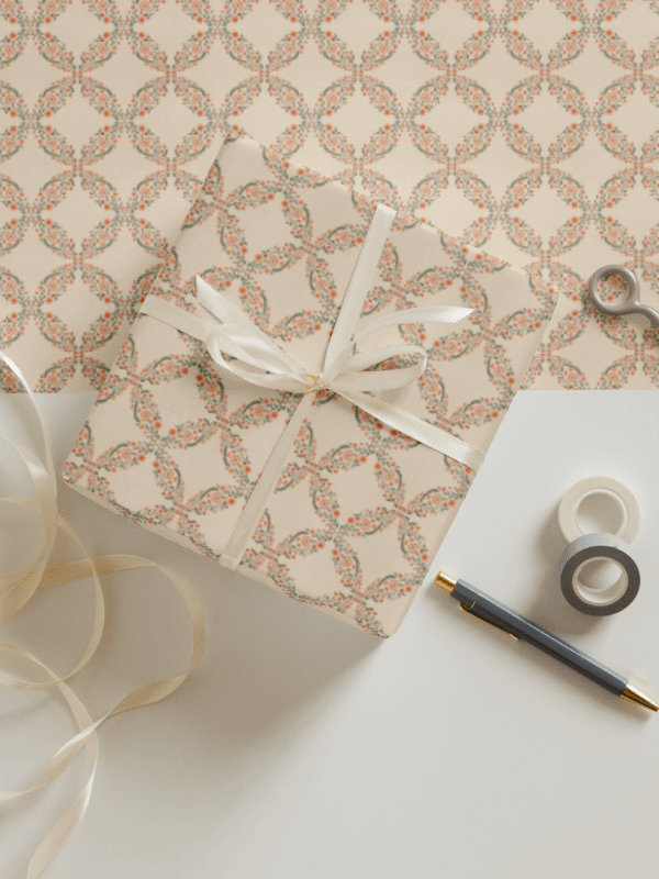 Set wrapping paper sheets. Floral and fox designs from the in the forest collection product image (1)
