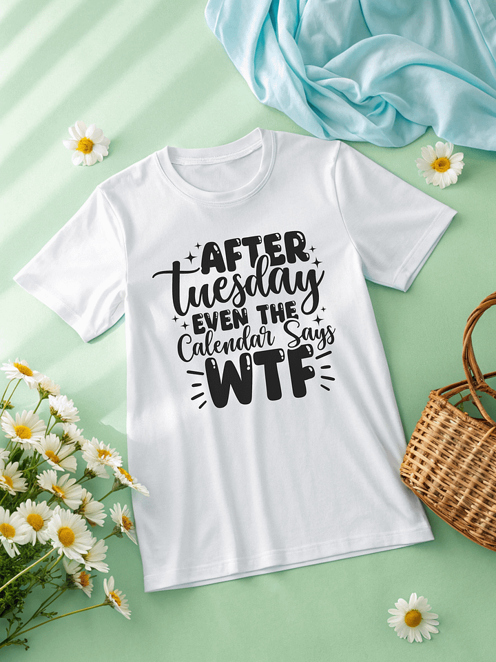 After Tuesday Even The Calendar Says WTF Women White T-Shirt product image (2)