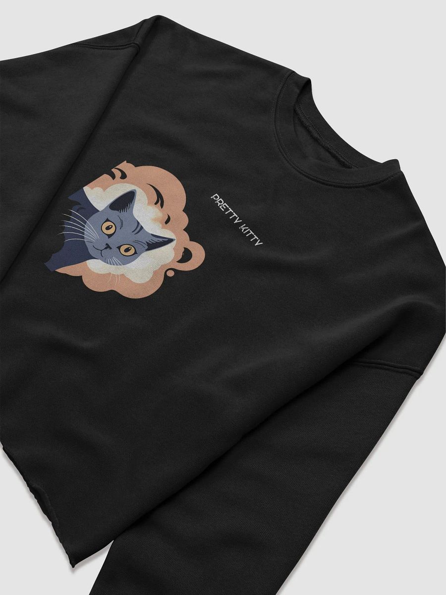 Whimsical Cat Illustration Fleece Crop Sweatshirt product image (5)