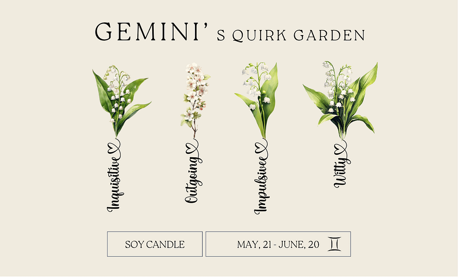 Month Flower Gemini Vegan Soy Wax Candle product image (5)