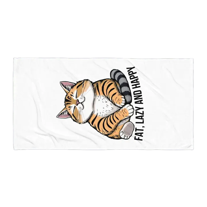 fat, lazy and happy towel product image (1)