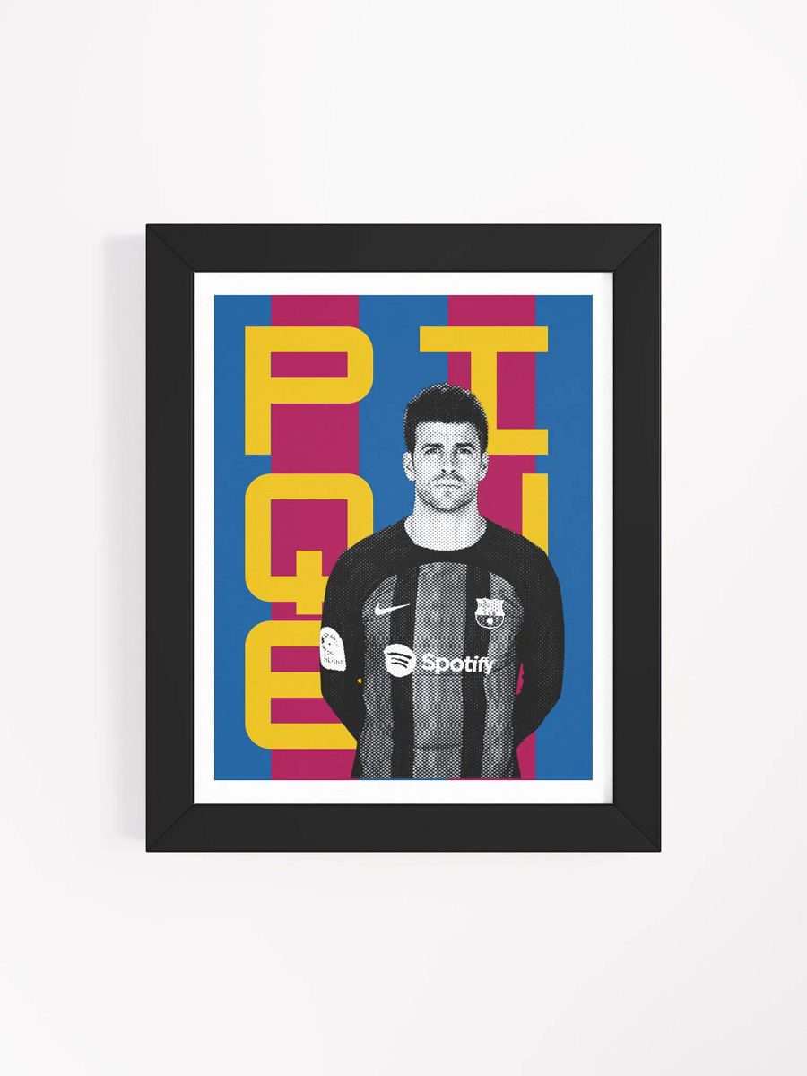 Gerard Piqué BW Barcelona Name Art Framed Print product image (4)