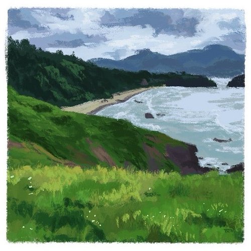 Digital landscape painting I did a couple of weeks ago that I thought turned out really nice :) Tried to let myself be messy ...