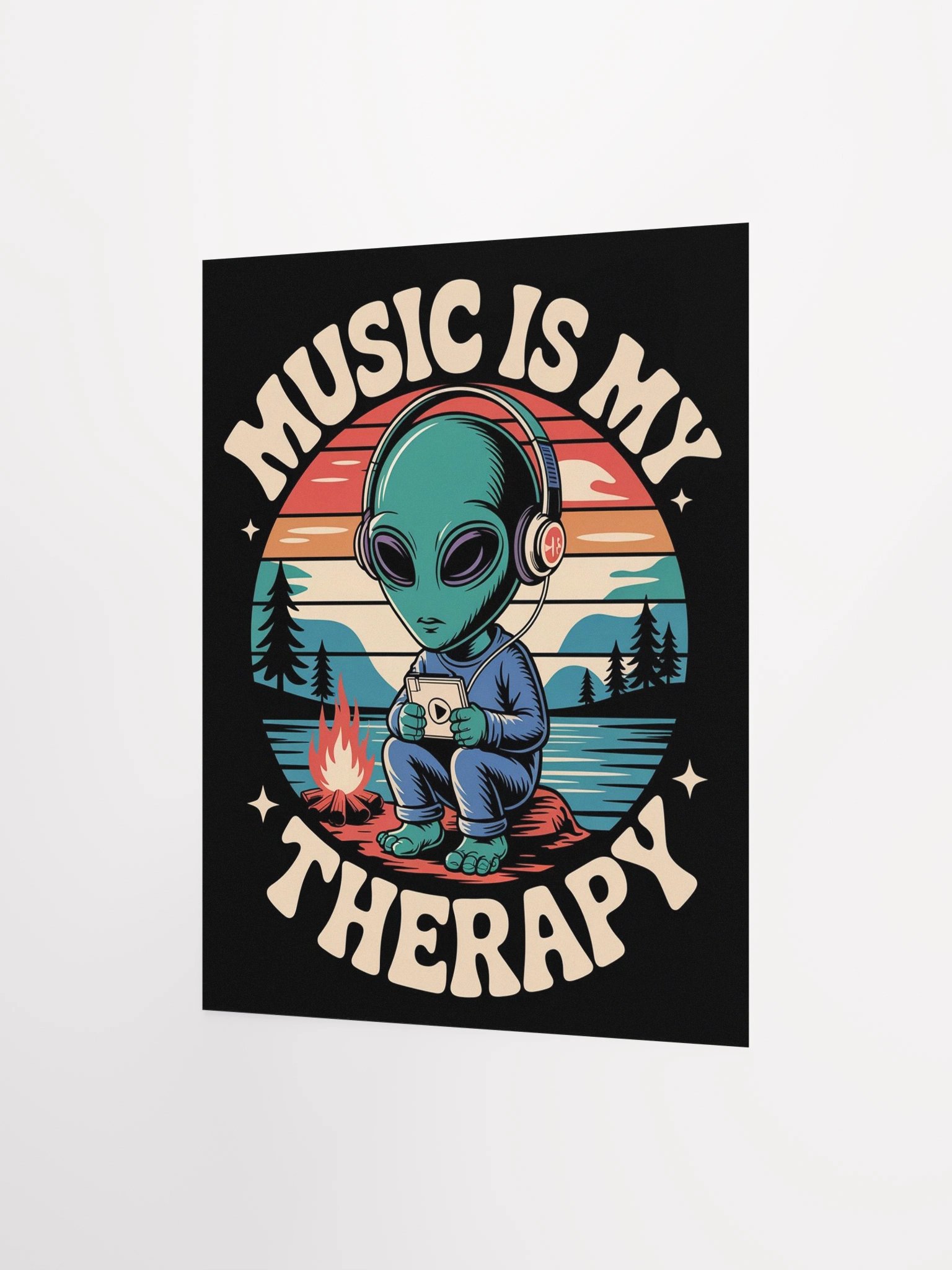 Music Is My Therapy Matte Unframed Wall Art Paper Canvas product image (7)