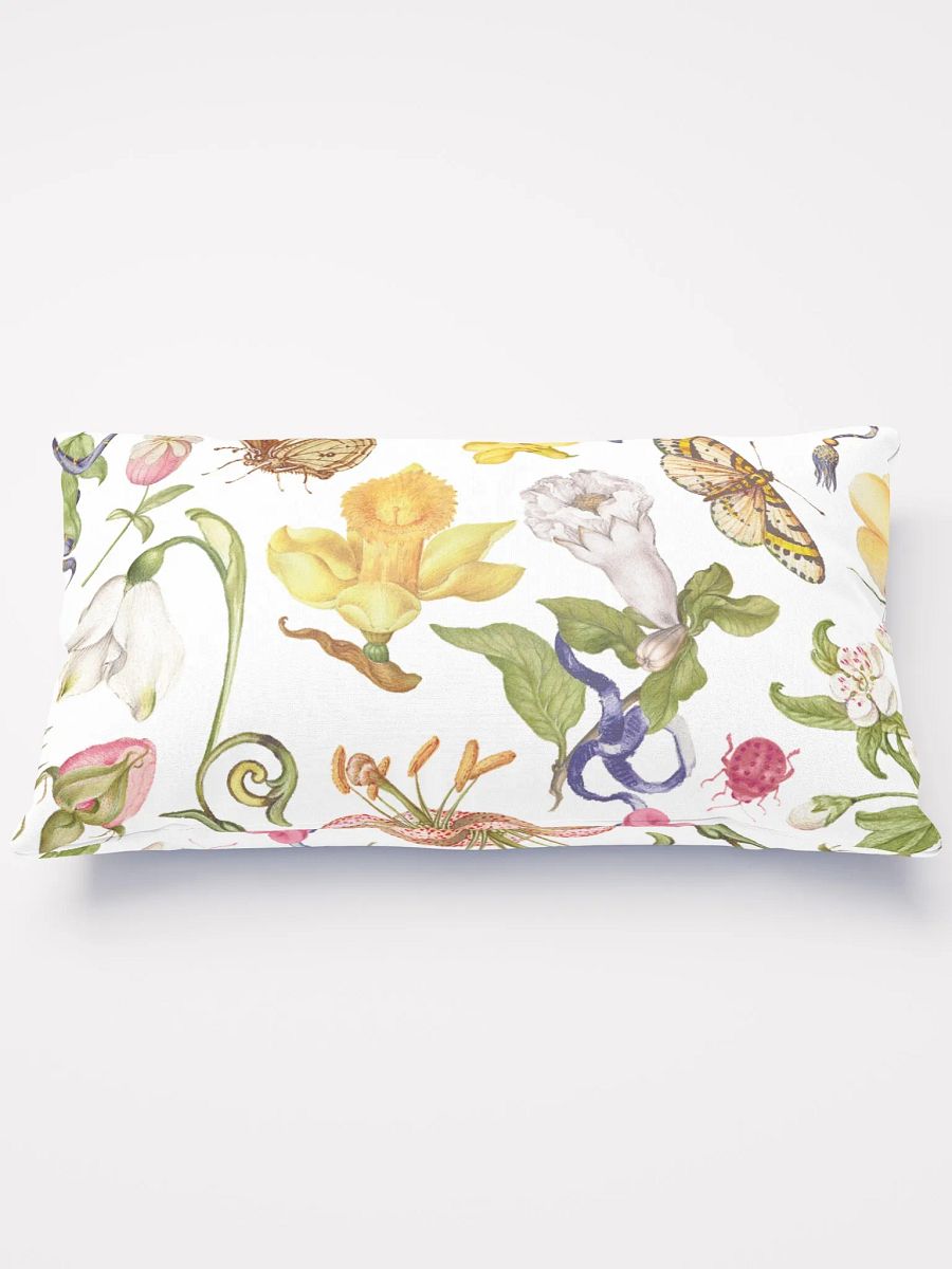 Exotic Blooming Floral Butterfly White Pillows product image (5)