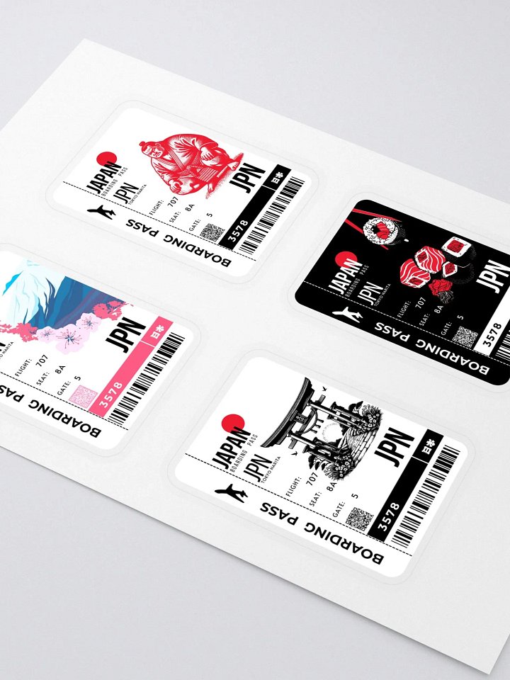 Japanese Boarding Pass Sticker Pack product image (1)