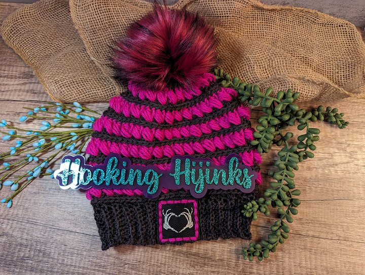 Macy Beanie - Pink/Black Corriedale product image (1)