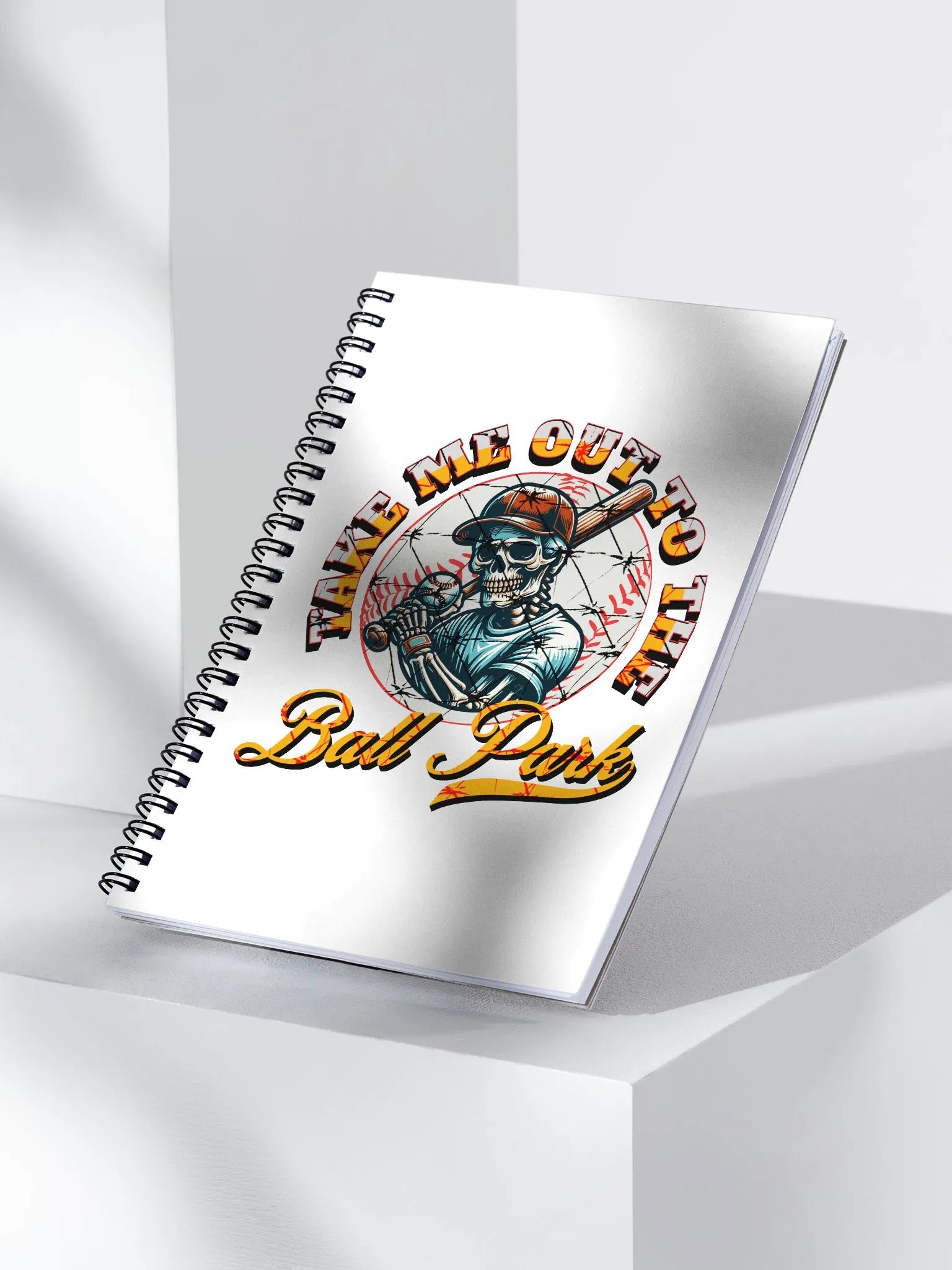 Take Me Out To The Ball Park Baseball Skeleton Spiral Notebook product image (3)
