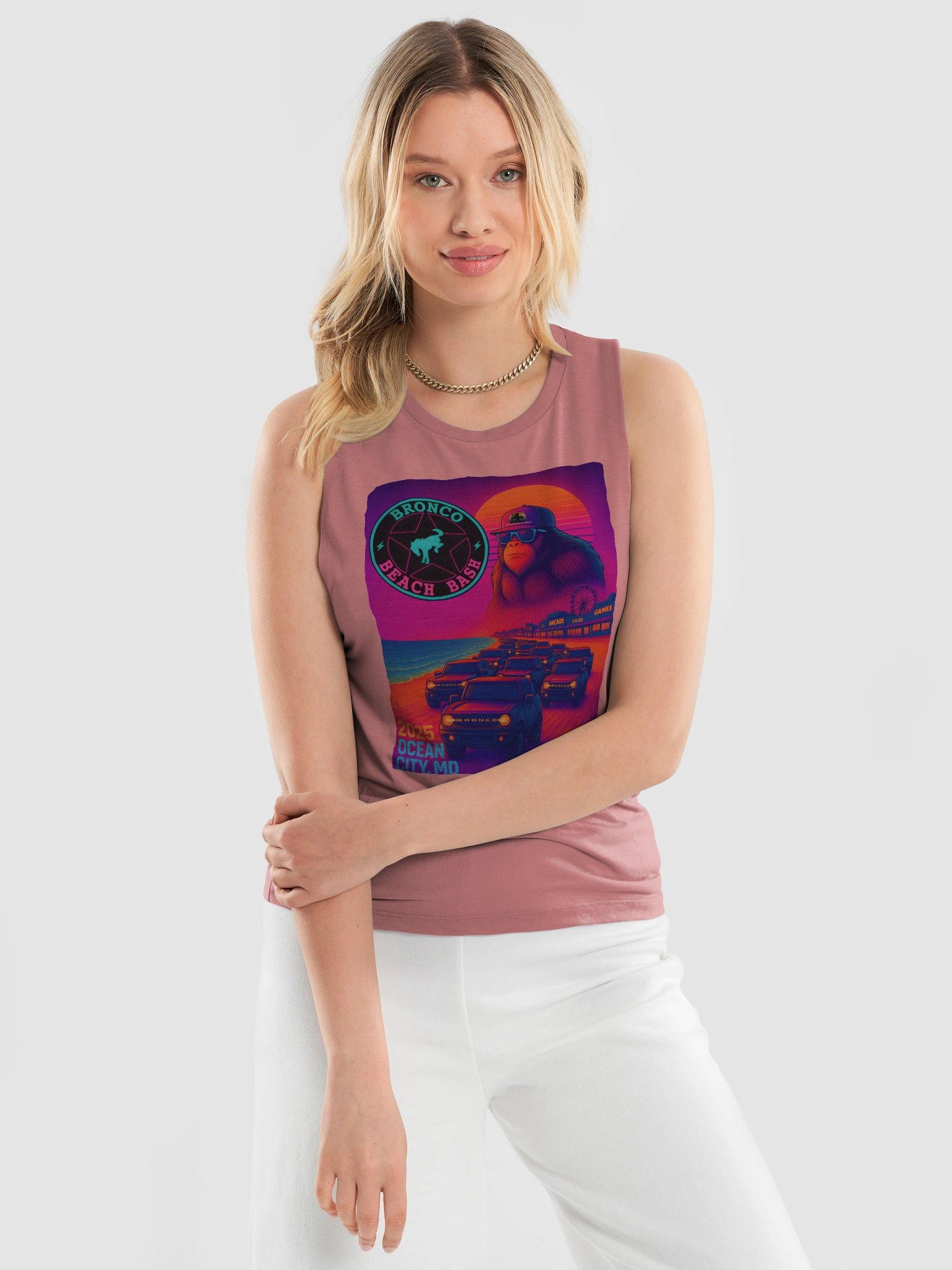 2025 Bronco Beach Bash Ocean City / Destination Bigfoot Bronco Collab | Women's Bella + Canvas Muscle Tank (Multiple Colors Available) product image (11)