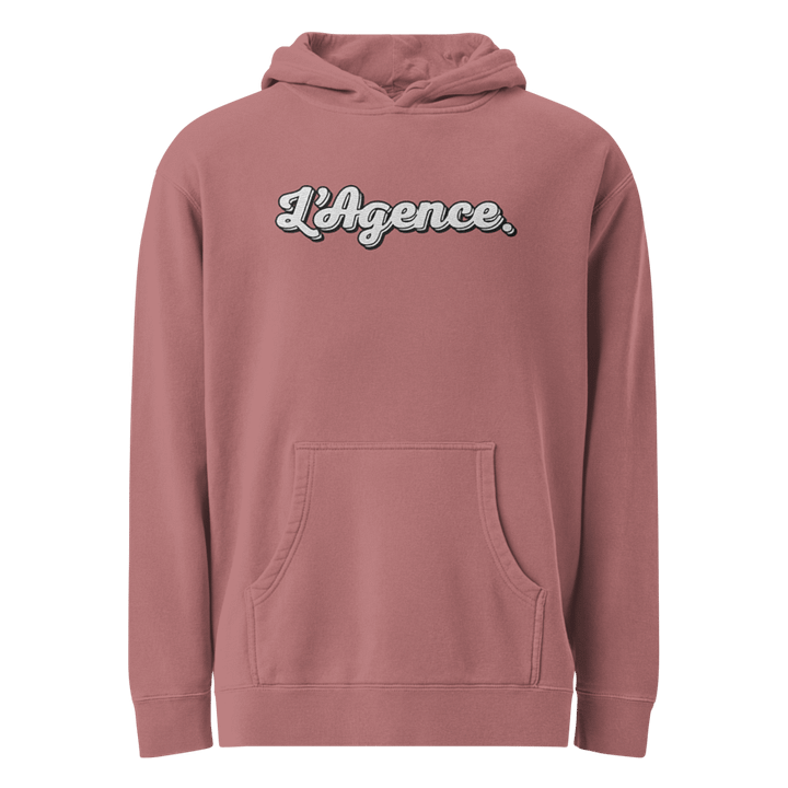 L'AGENCE EMBROIDERED HOODIE MAROON product image (1)