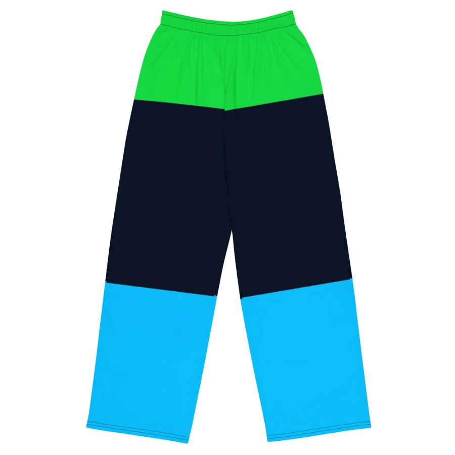 Green Blue Block Unisex Wide Pants product image (1)