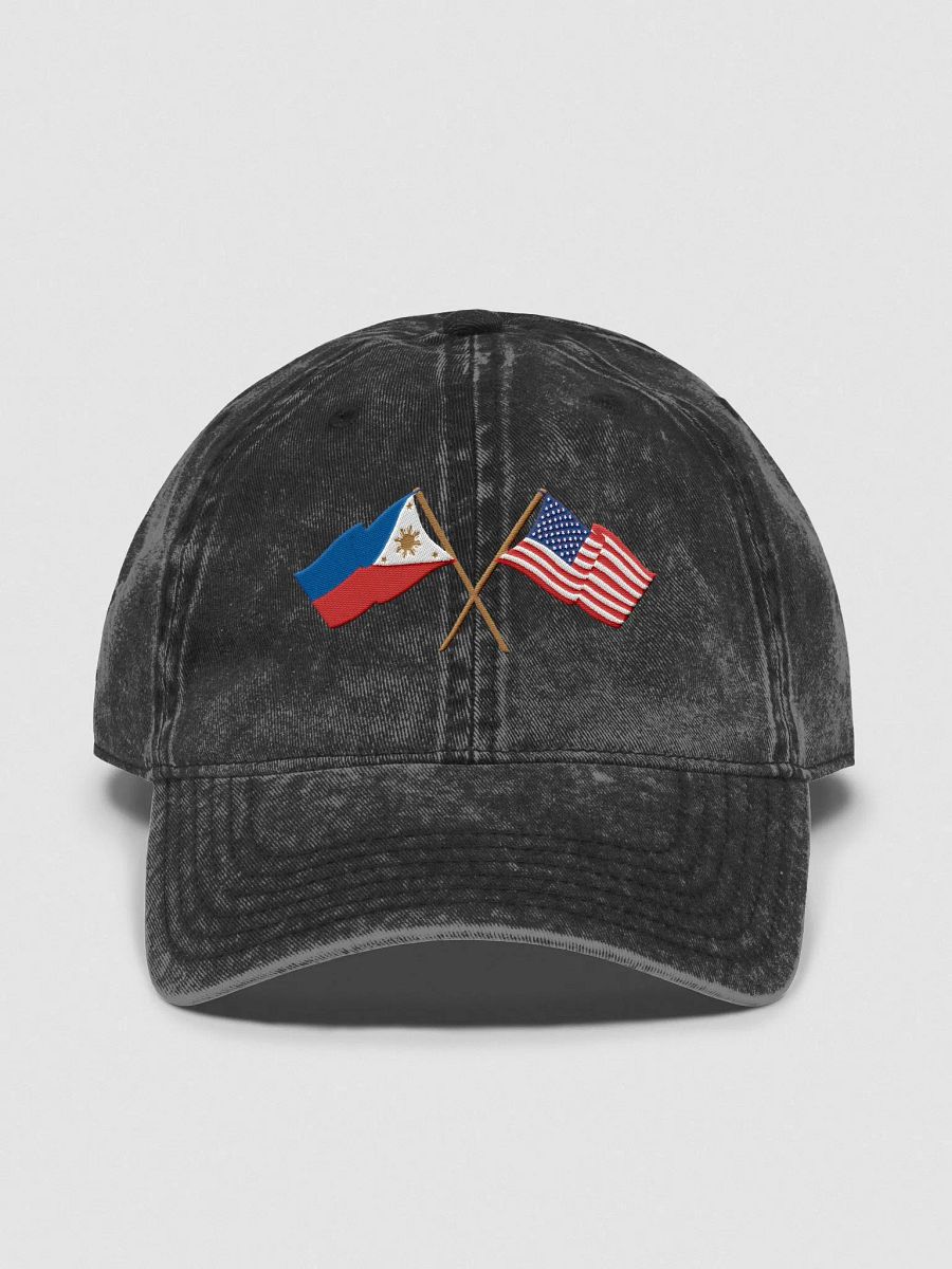 Sun and Stripes Vintage Flag Dad Hat. USA & Philippines Flag Cap product image (1)