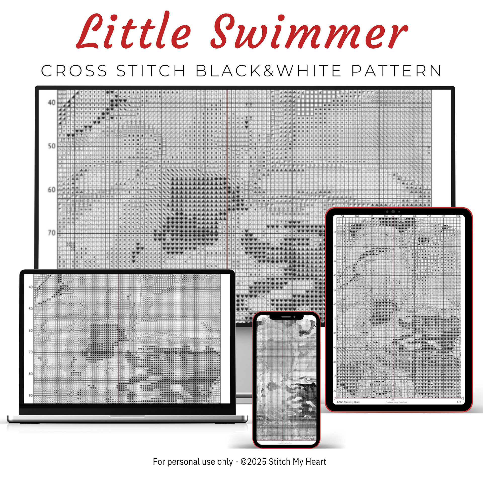 Little Swimmer Cross Stitch Pattern product image (4)