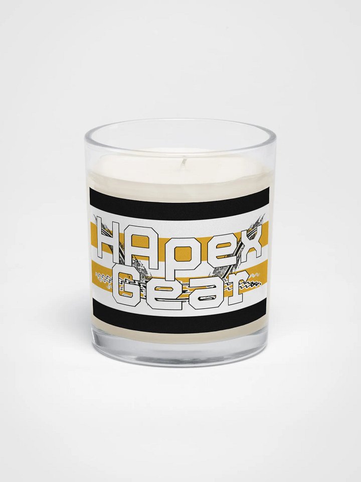 White HApex Gear Black Logo - Soy Wax Candle In A Clear Glass Jar product image (1)