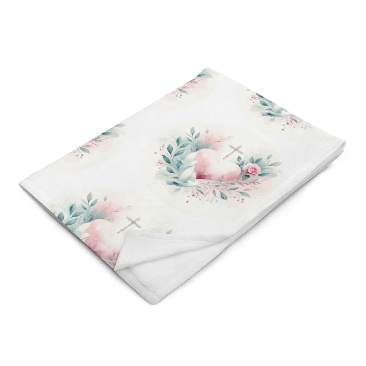 Floral Heart and Cross Throw Blanket product image (14)