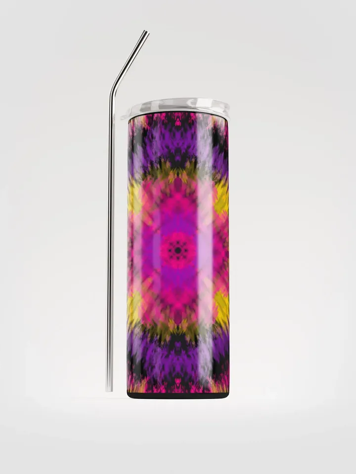 Sunny Yellow & Pink Tie Dye Stainless Steel Tumbler: Your Vibrant Sip Companion product image (1)