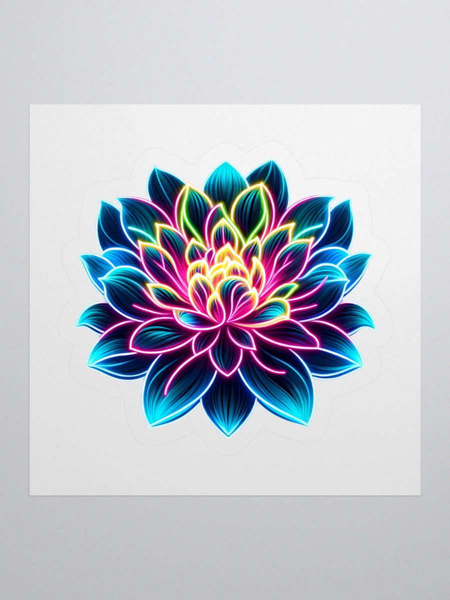 Radiant Neon Lotus Bloom Sticker product image (2)