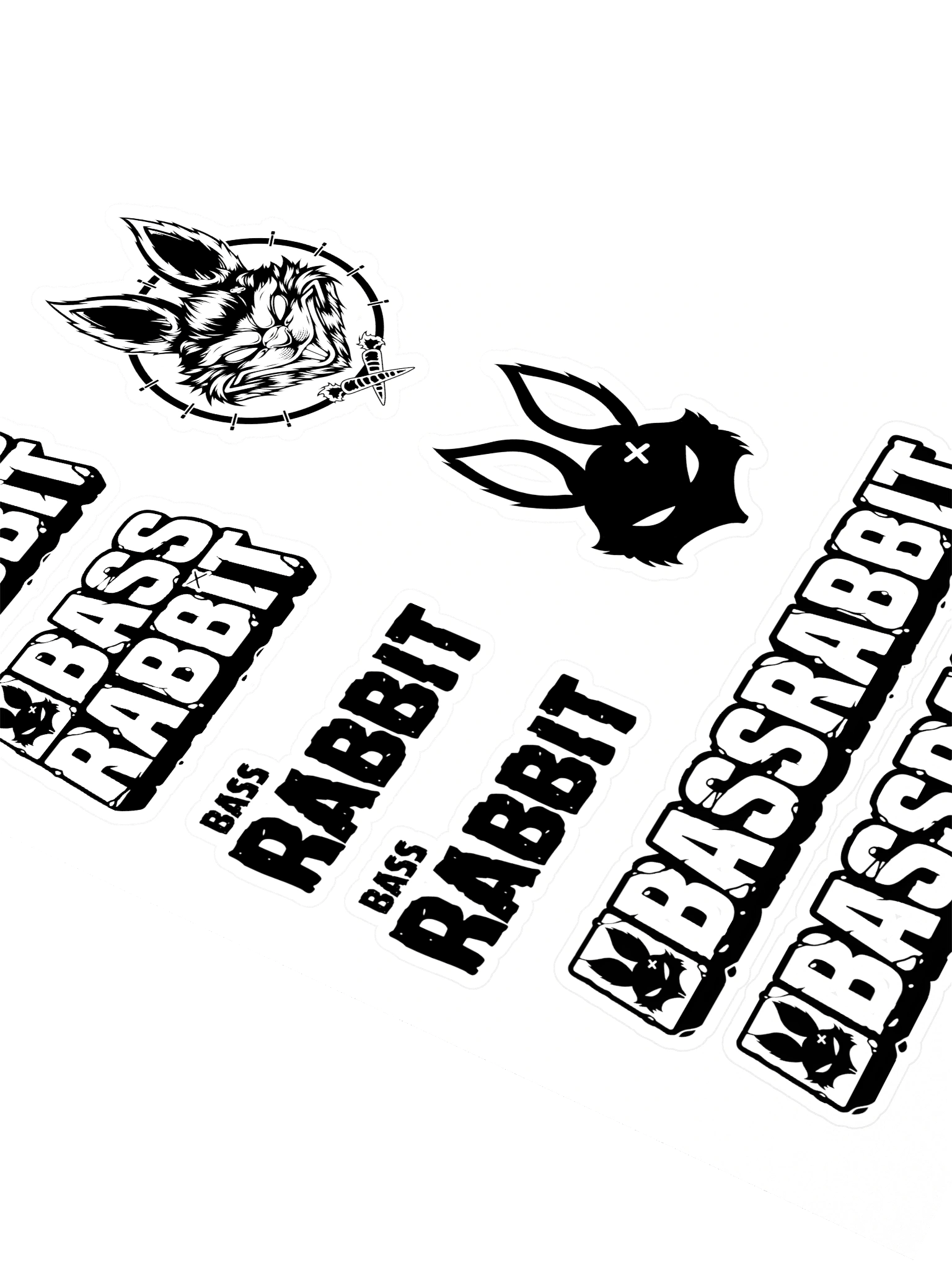 Bass Rabbit Sticker Sheet Black product image (2)
