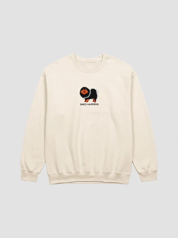 Shed Happens Sweatshirt (Embroidered) of a Pomeranian(Black & Tan) product image (13)