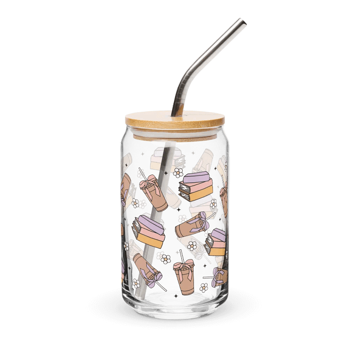 Coquette Coffee and Book Can-Shaped Glass (16oz) product image (2)