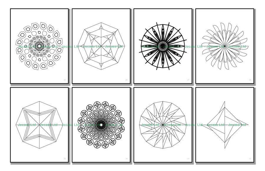 100 Geometric Mandala Coloring Pages | PDF | Digital File | Series GM2025 Vol. 8 product image (6)