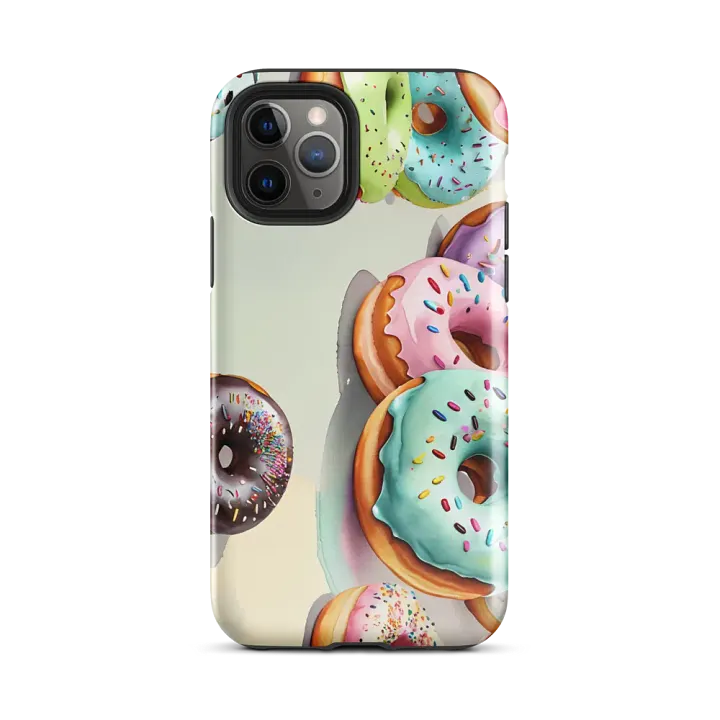 Tough Phone Case for iPhone® - Whimsical Pastel Watercolor Donuts product image (2)