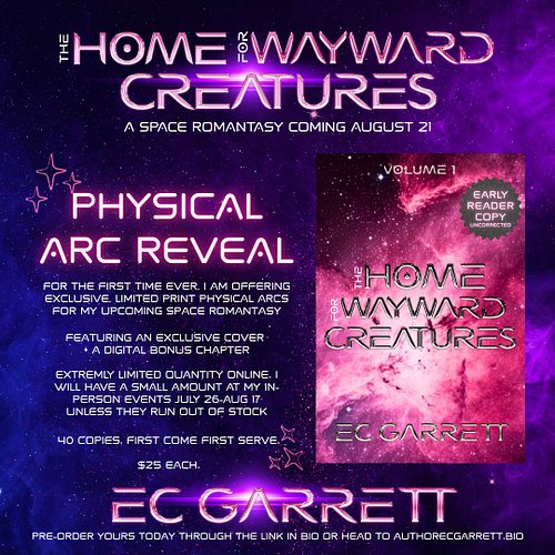 For the first time EVER, I am offering a very limited print run of exclusive PHYSICAL ARCS! 

Meet THE HOME FOR WAYWARD CREAT...