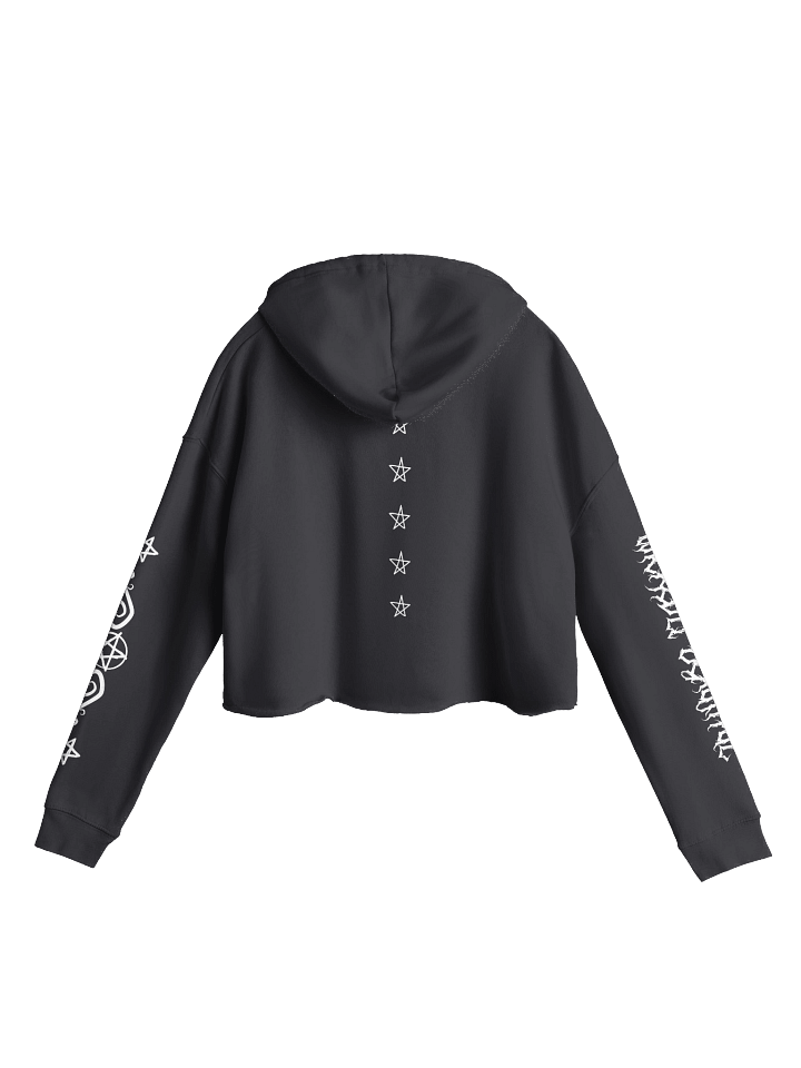 Evil Doll White Print Crop Hoodie product image (2)