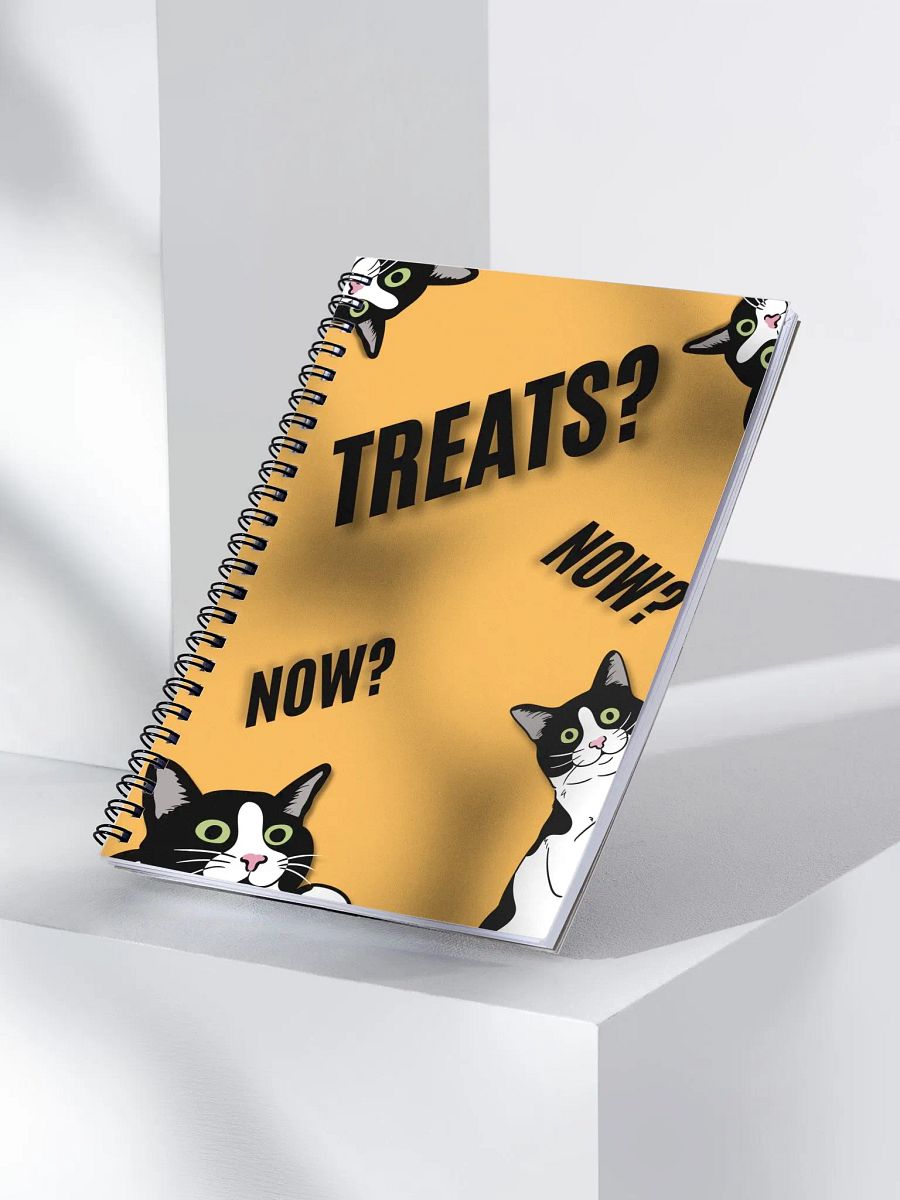 Funny Cat & Kittens "Treats? Now? Now?!" Spiral Notebook Journal product image (3)