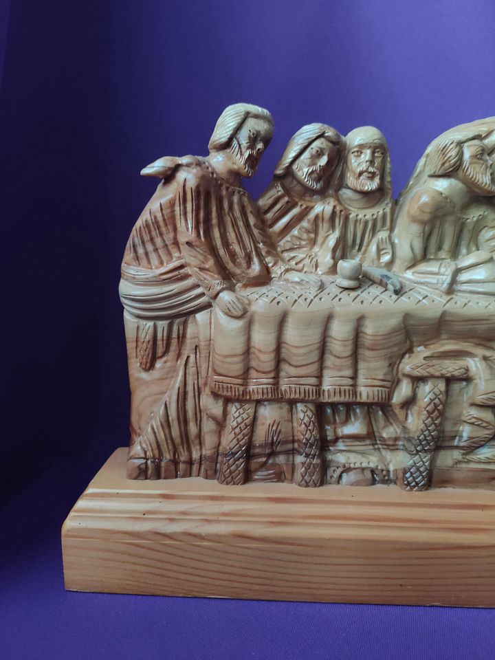 Última Ceia de Cristo em Madeira - Decoração Religiosa Vintage Única do Século XX product image (2)