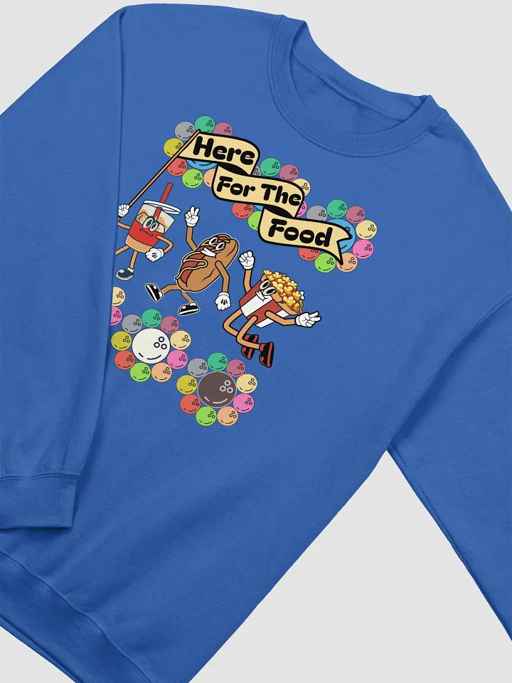 Here For The Food Bowling Foodie Friends Cartoon Crewneck product image (18)