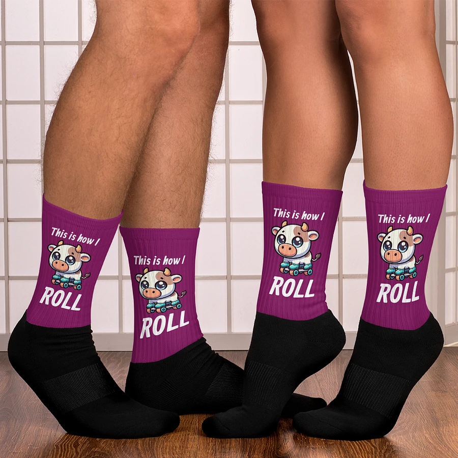 Rollerblading Cow Funny Socks product image (8)