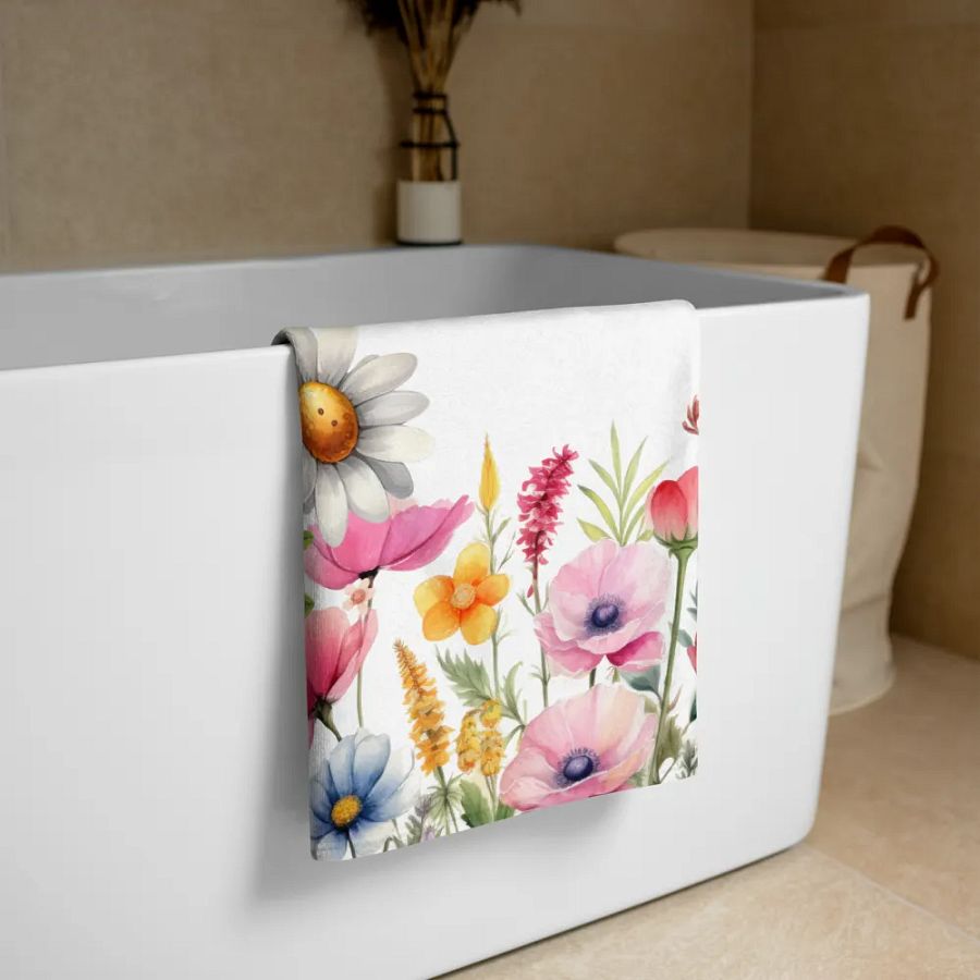 Cute Hedgehog and flowers Towel product image (3)