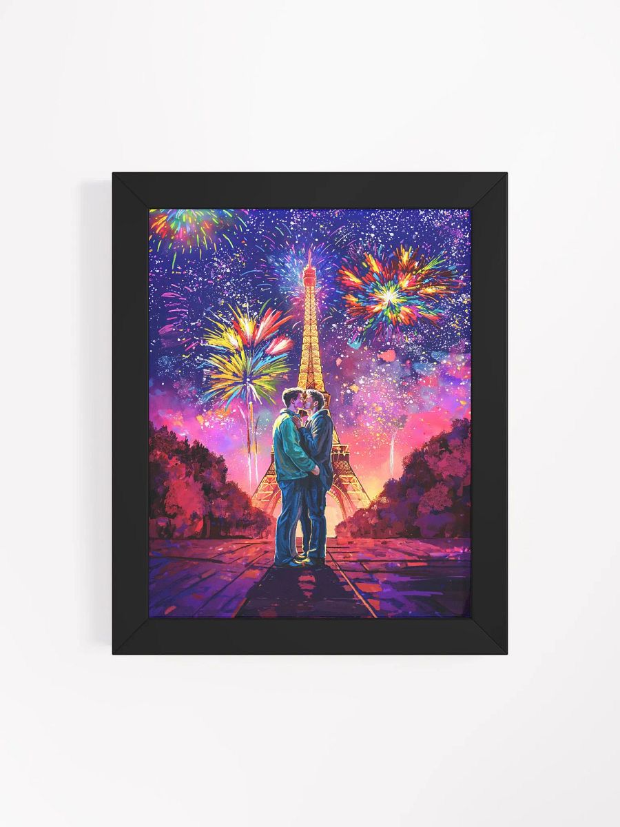 The Kiss In Paris - Romantic Gay Couple Framed Poster product image (66)