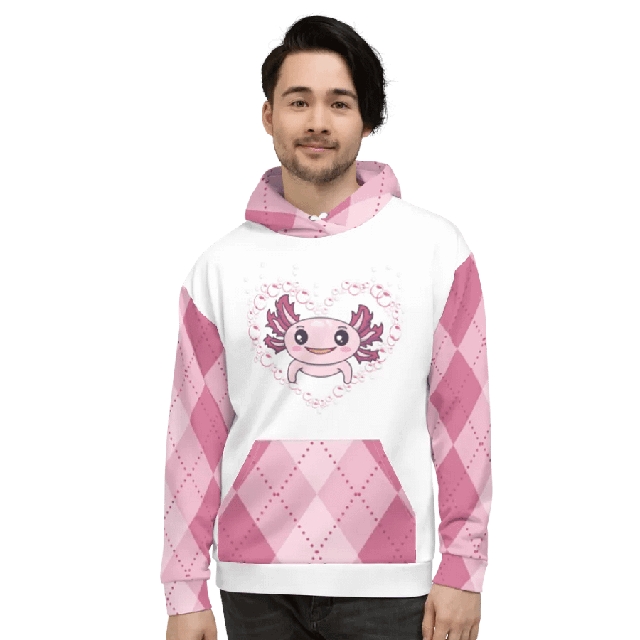 Pink And White Axolotl Hoodie product image (3)