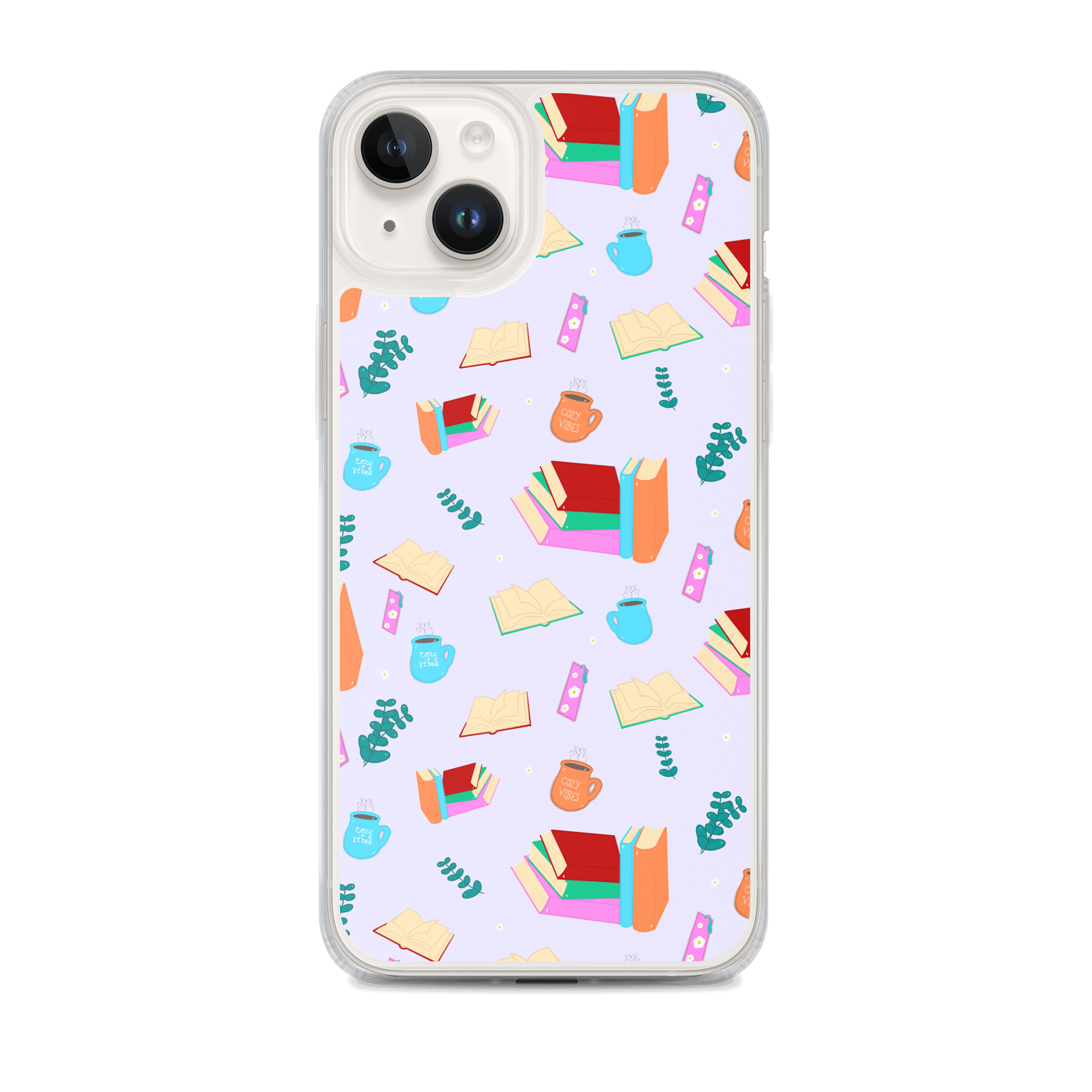 Cozy Book Lovers Pattern-Purple Background Phone Case product image (2)