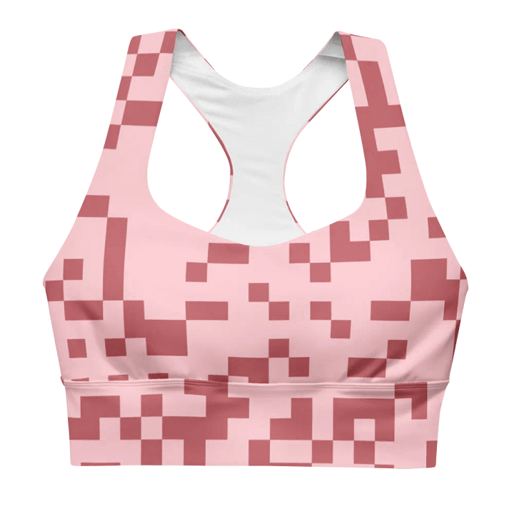 Pixelated Blush All-Over Sports Bra product image (1)