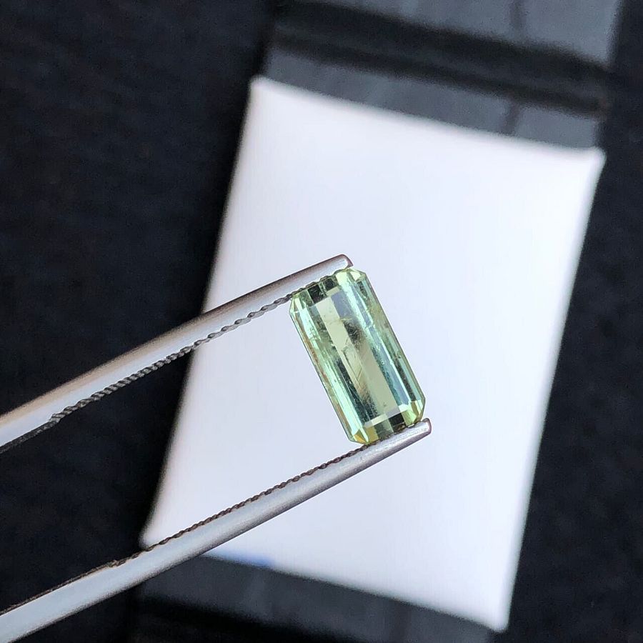 TOURMALINE FOR RING EMERALD CUT YELLOW/GREEN NATURAL GEMSTONE FOR GIFT, 1.90 CRT product image (3)