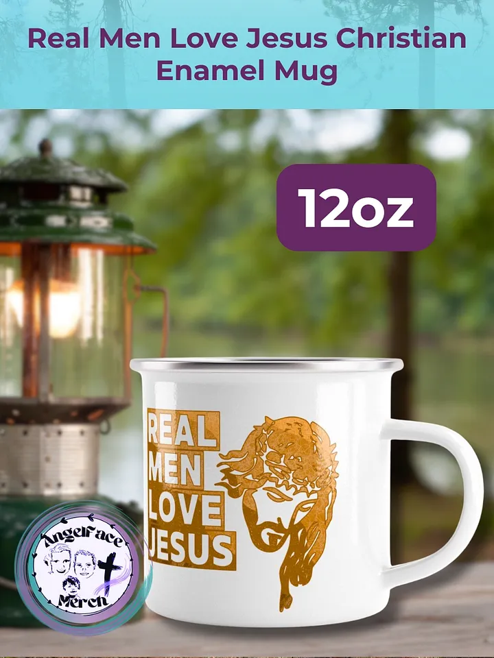 Real Men Love Jesus Christian Enamel Mug product image (1)