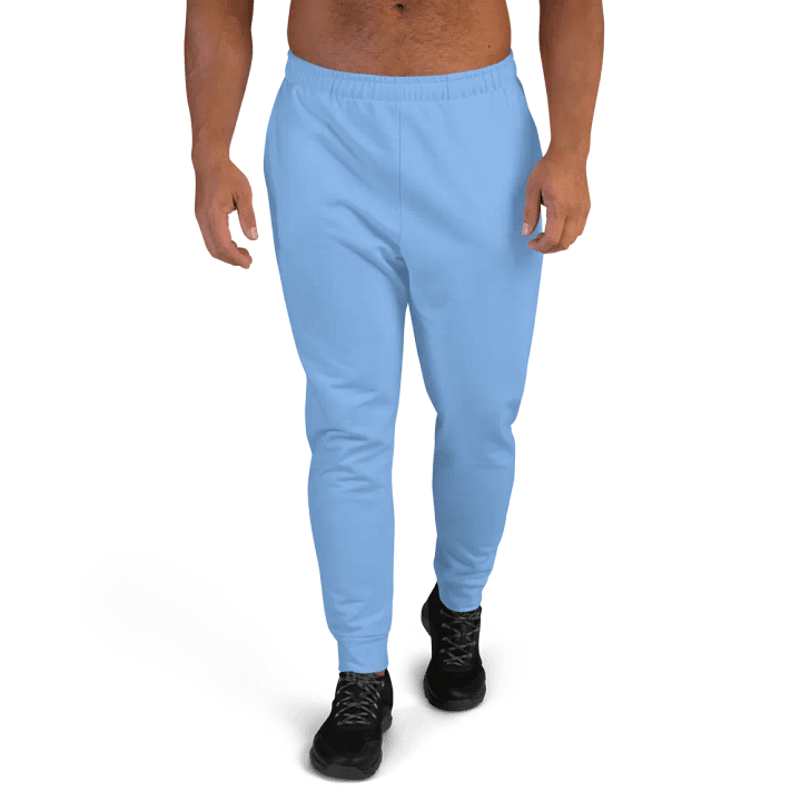Plain Light Blue True Summer Recycled Polyester Premium Men's Joggers by Treasure Pie product image (1)