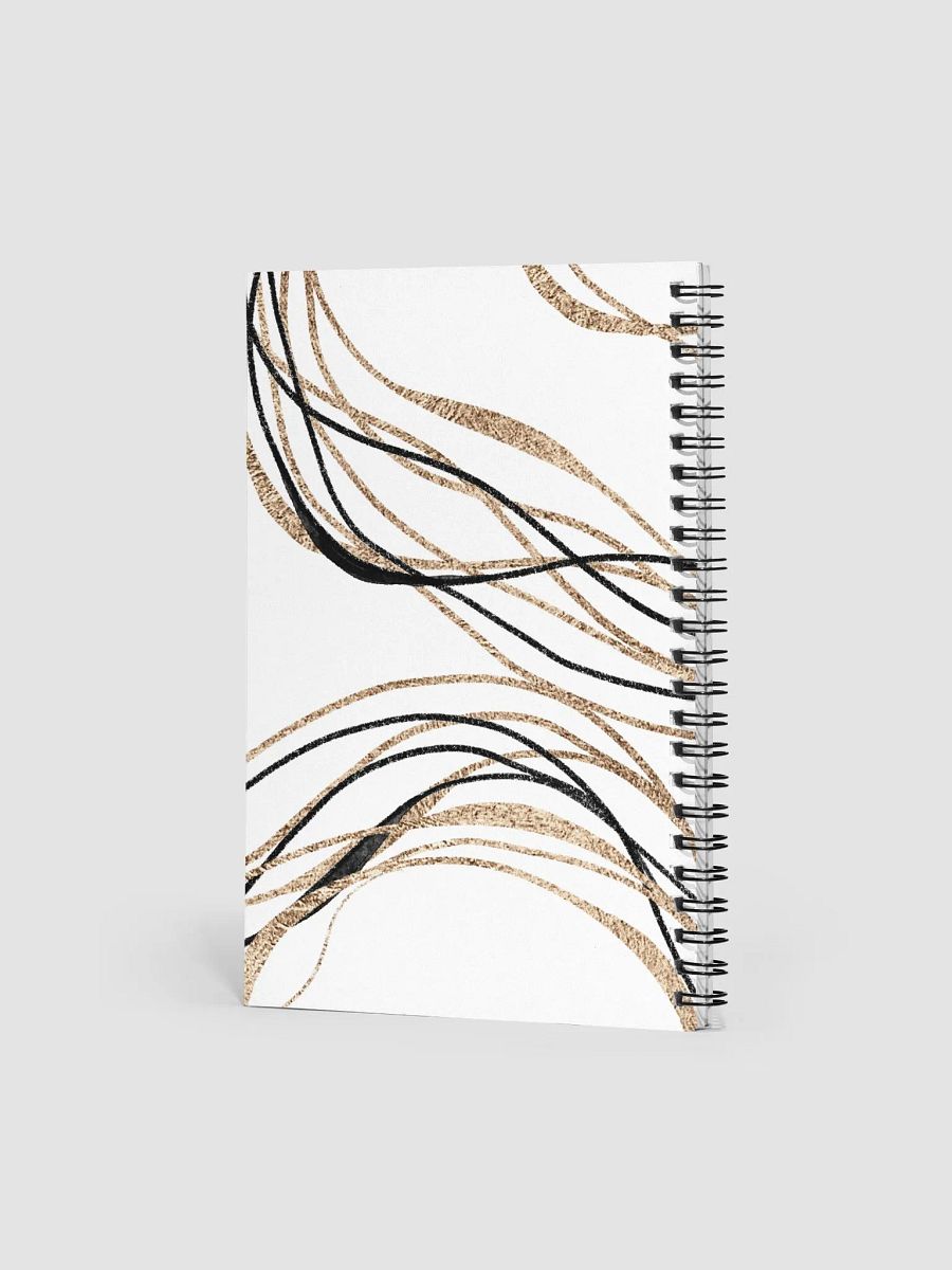 Black & Gold Swirls Line Art Spiral Notebook product image (2)
