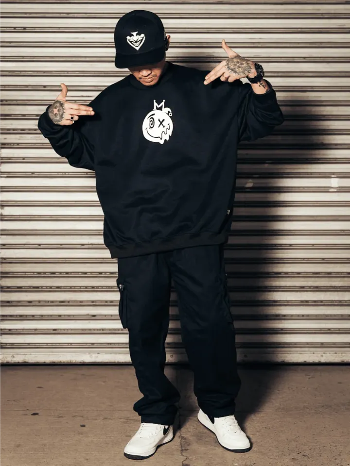 REAL JOKES NLYS (Never Lose Your Smile) Oversized Sweatshirt - Black product image (2)