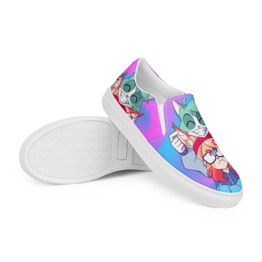 Cyan Teasing Alice's Ears Men Slip-On Canvas Shoes product image (12)