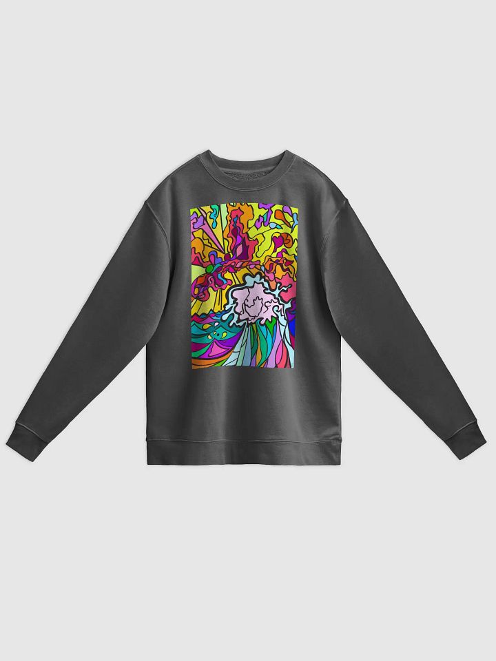 Vibrant Swirls Unisex Pigment Dyed Sweatshirt - Wave at Sunset product image (4)