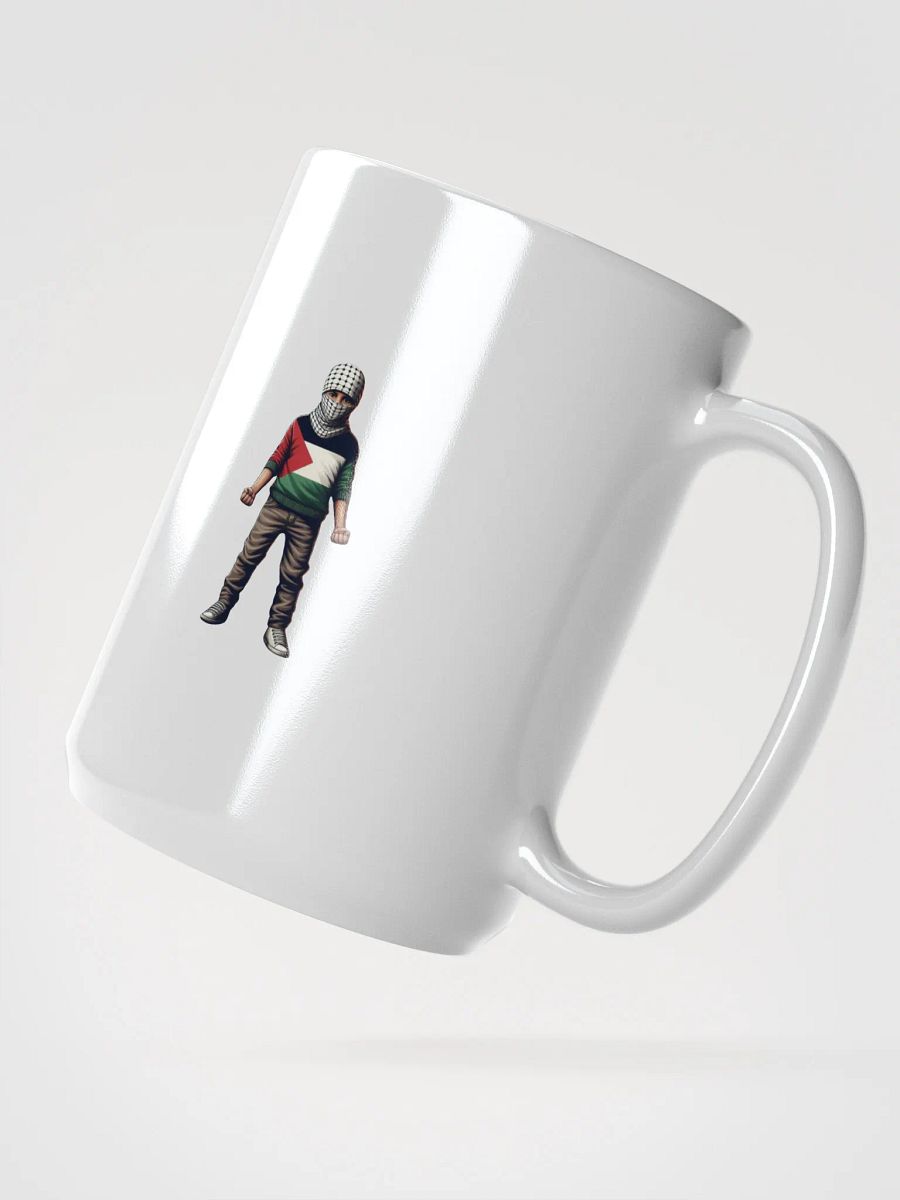 White Glossy Mug | AI Design FREE PALESTINA product image (2)